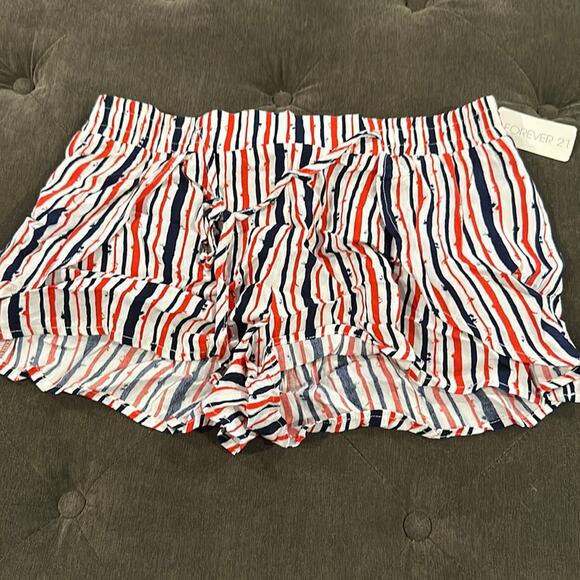 Forever 21 rayon striped shorts size large NWT - Picture 1 of 3